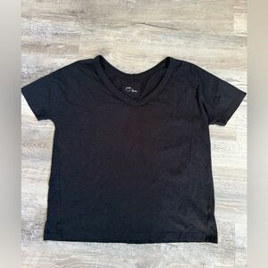 Aerie Oversized 100% cotton Classic Black V-Neck Tee